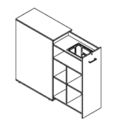 Fumac JIVE udtr&aelig;ksskab h&oslash;jrevendt. H&oslash;j Farve: hvid Str: B39,8xD80xH115 cm Greb. Eg - Brugt 