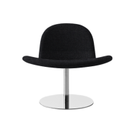 Softline loungestol Orlando swivel Stof: Vision black/grey. Crom stel