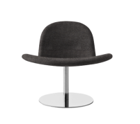 Softline loungestol Orlando swivel Stof: Vision mocha. Crom stel