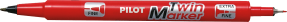 Marker&nbsp;TWIN&nbsp;Pilot&nbsp;BG&nbsp;r&oslash;d 0,3/0,5mm&nbsp;permanent SCA-TM-R-BG