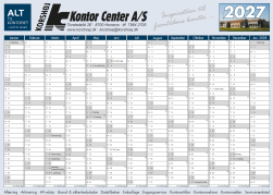 Korsh&oslash;j kalender 2027 A4 u/b  