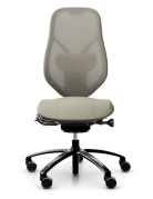 RH Kontorstol Mereo 220 med netryg Stof: Oat beige 61179/Tonal TOL61179, Gas B Sort Fodkryds, Bl&oslash;de hjul