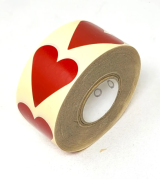 Gavem&aelig;rke hjerter 40x48mm r&oslash;d 1000 stk