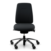 RH Kontorstol Logic 200 sort stof: Selech 60999 sort. Gas B. S&oslash;lv fodkryds. Bl&oslash;de hjul
