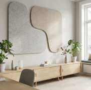 Filt Akustikplade 9mm Angle shape 90x67cm gr&aring;