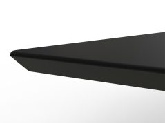 Hævesænkebord 140x80 cm sort linoleum MDF rektangulær sort stel