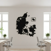 Danmarkskort 9mm filt akustik 60x70cm sort