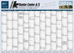 Korshøj kalender 2026 A4 u/b  