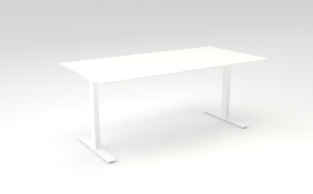 Hævesænkebord 140x80 cm hvid decor laminat rektangulær hvid stel