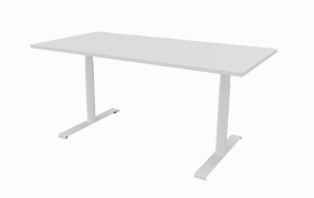 Hævesænkebord 140x80 cm hvid decor laminat rektangulær hvid stel