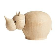 Woud Træfigur Næsehorn mini Mål: H: 5 x B: 5,8 x L: 9,5 cm