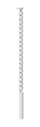 Kabelslange magnetisk hvid til els&oslash;jle. H&oslash;jde 174,3 cm.