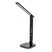 PLATINET Skrivebordslampe LED RGB tr&aring;dl&oslash;s opladning, sort