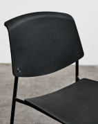 Pause stol sæde og ryg i sort komposit