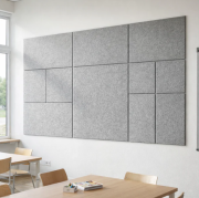 Filt Akustikpanel med skr&aring; kanter 9mm 60x60cm gr&aring;