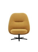Softline loungestol Rufle Swivel h&oslash;j Stof: Vision blue. Crom stel