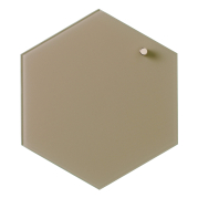 Glass board 21 cm Hexagon. Beige