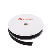 Velcro hook&nbsp;sort 20mm x 25m med PS14 kl&aelig;b