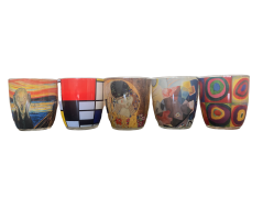 Duftlys mild med motiver af Klimt, Kandinsky, Mondrian