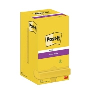 Post-it&nbsp;blokke&nbsp;Super&nbsp;Sticky gule&nbsp;76x76mm&nbsp;90bl.&nbsp;12&nbsp;blk/pk