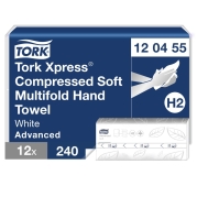 H&aring;ndkl&aelig;deark Tork Komprimerede Soft Multifold H2 2 lag 240 ark x 12 120455 3 fold