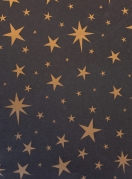 Gavepapir 57cm x 150m grå med  stjerner