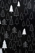 Gavepapir 57cm x 150m sort med sølv juletræ