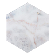 Glass board 21cm Hexagon. Rose marble