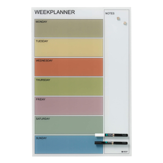 Glass week planner 40 x 60 cm. Pastel GB