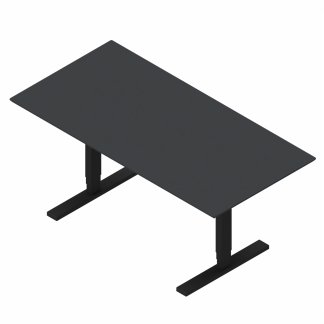 Dencon hævesænkebord 140x80 cm antracit HPL rektangulær sort stel