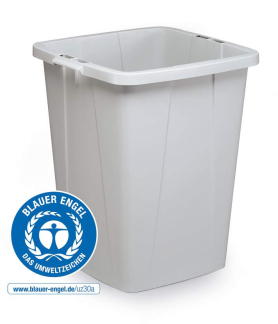 Affaldsspand durabin eco 90 grå med bærehåndtag. Kan rumme 90 liter.
