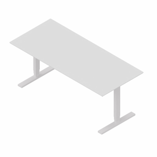 Dencon hævesænkebord 180x80 cm hvid HPL rektangulær hvid stel