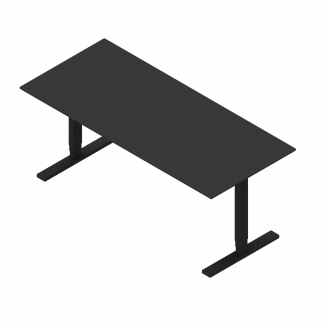 Dencon hævesænkebord 180x80 cm sort HPL rektangulær sort stel