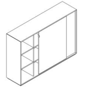 Dencon Delta skyded&oslash;rskab 2364. Farve: hvid. Str: 1584x400x1102 mm