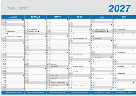 Kontorkalender Klassisk A5 2027 - 27058000
