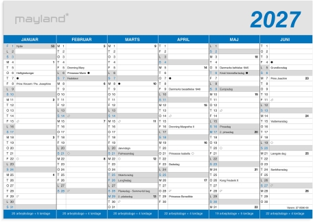Kontorkalender Klassisk A4 2027 - 27059000