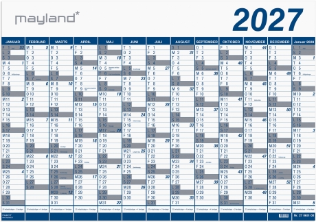 K&aelig;mpekalender 1x13 mdr. PP-plast 2027 (i plastpose) - 27065100