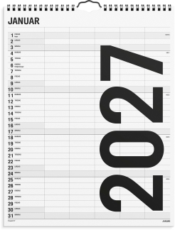 Familiekalender Black and white 5 kol. 2027 - 27066550
