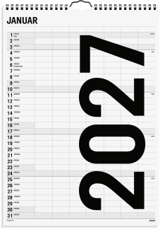 Familiekalender Black and white 7 kol. 2027 - 27066560