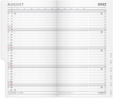 Index Planner mini m&aring;nedskalender REFILL 2027 - 27071500