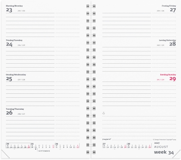 Week Planner International tv&aelig;rformat REFILL 2027 - 27085500