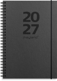 A5 International ugekalender tv&aelig;rf. sort genbrugskarton 2027 - 27200700