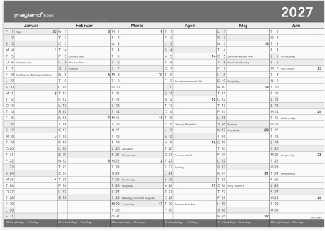 Basic kontorkalender m/whiteboard-funktion A2 2027 - 27268800