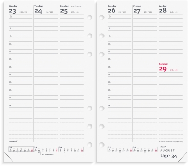 System PP ugekalender h&oslash;jformat REFILL 2027 - 27275000