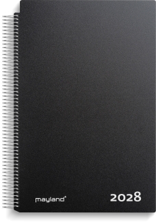 Aftalekalender A4 dag sort PP-plast 2028 - 28220000
