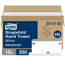 Håndklædeark Tork Advanced H3 2 lags 250 ark x 15 290163 Z-fold