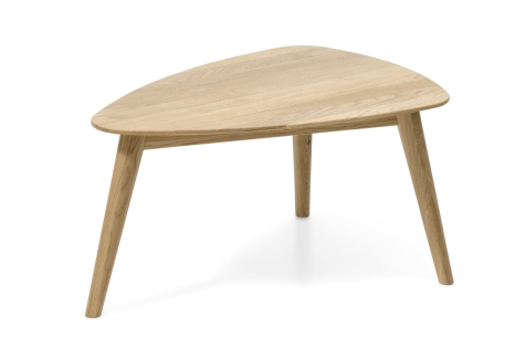 Sofabord eg med 3 egeben m&aring;l: 70x50xH 36 cm 