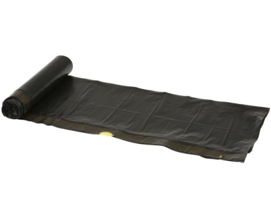 Affaldssække plastik sort 55my 700x1010mm med snøreluk