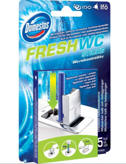 Toiletfrisker, Domestos, sticks, med farve og parfume, 5stk
