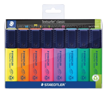 Tekstmarker&nbsp;364 Staedtler assorteret&nbsp;8stk/s&aelig;t&nbsp;Textsurfer 